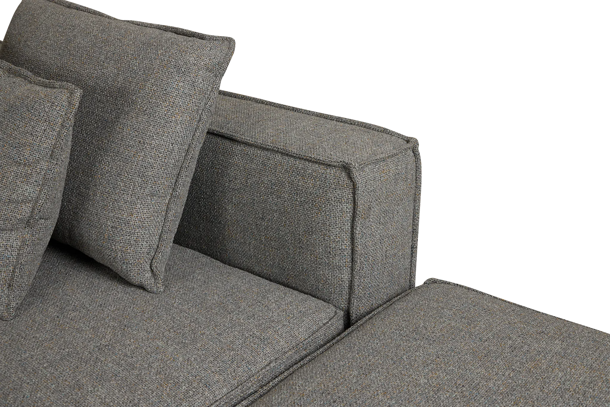 Tatum Gray Fabric 5pc Bumper Sectional