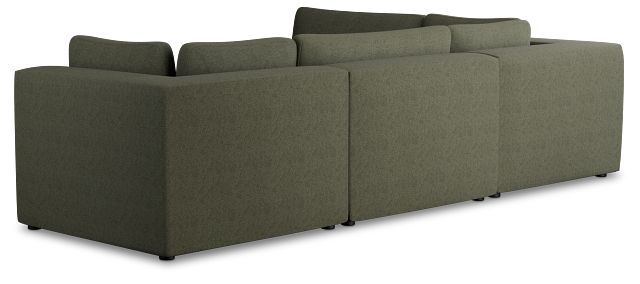 Destin Sutton Green Fabric 4-piece Modular Sectional
