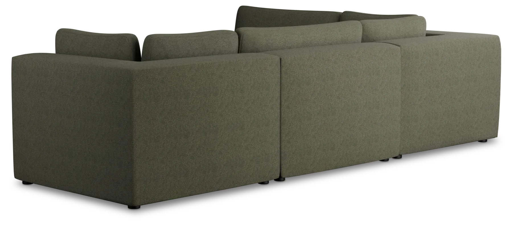 Destin Sutton Green Fabric 4-piece Modular Sectional