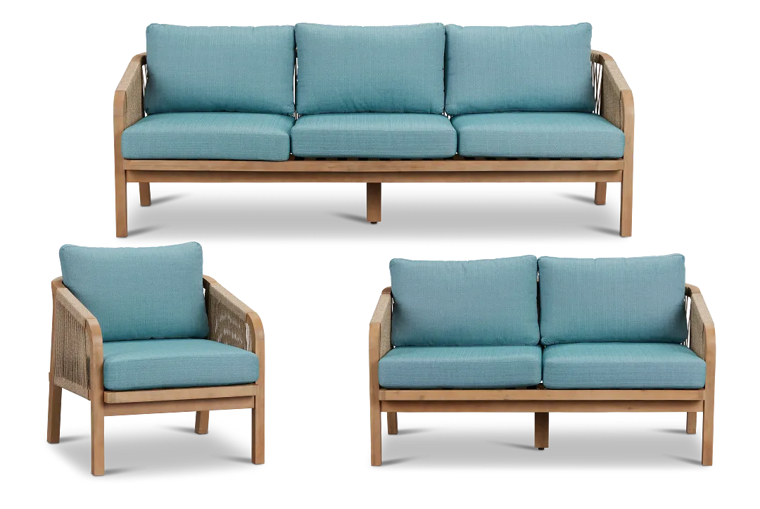 Laguna Light Tone Teal Outdoor Living Room Set