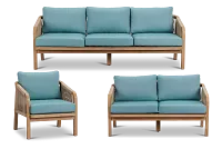 Laguna Light Tone Teal Outdoor Living Room Set