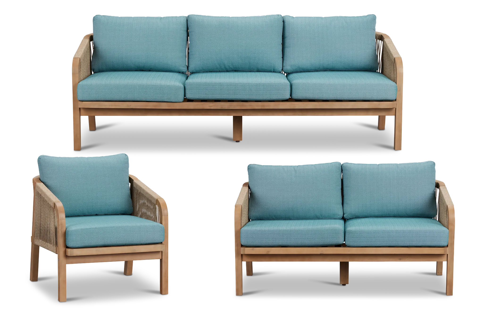 Laguna Light Tone Teal Outdoor Living Room Set
