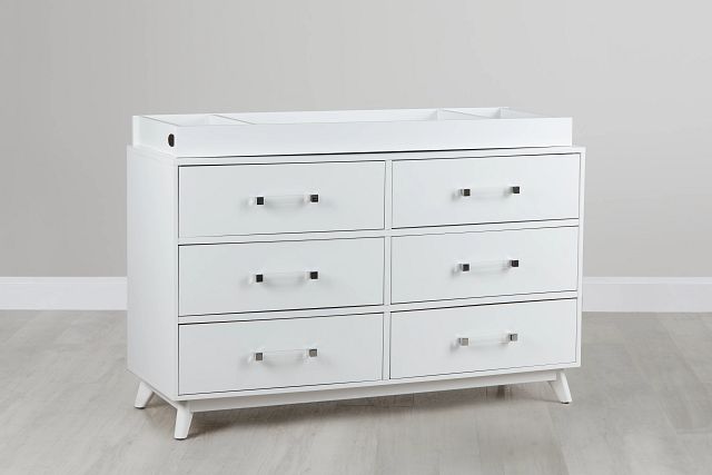 Kayson White Dresser With Changing Top