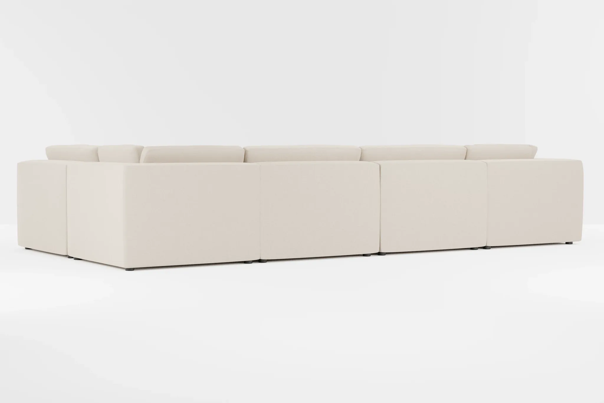 Destin Suave Beige Fabric 8-piece Pit Sectional