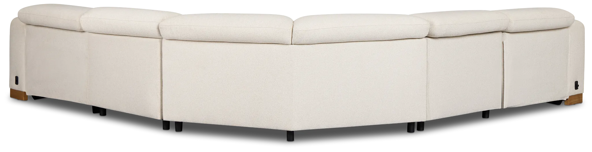 Leona Light Beige Fabric Small Triple Power Reclining Two-arm Sectional