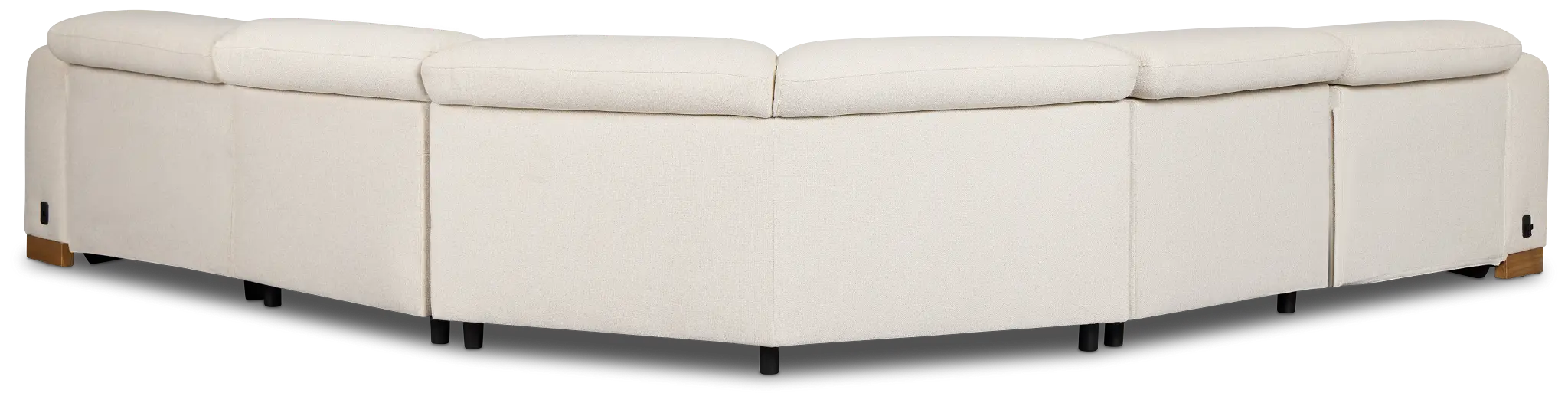 Leona Light Beige Fabric Small Triple Power Reclining Two-arm Sectional Leona Light Beige Fabric Small Triple Power Reclining Two-arm Sectional