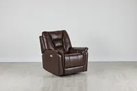 Owen Brown Leather Power Swivel Glider Recliner