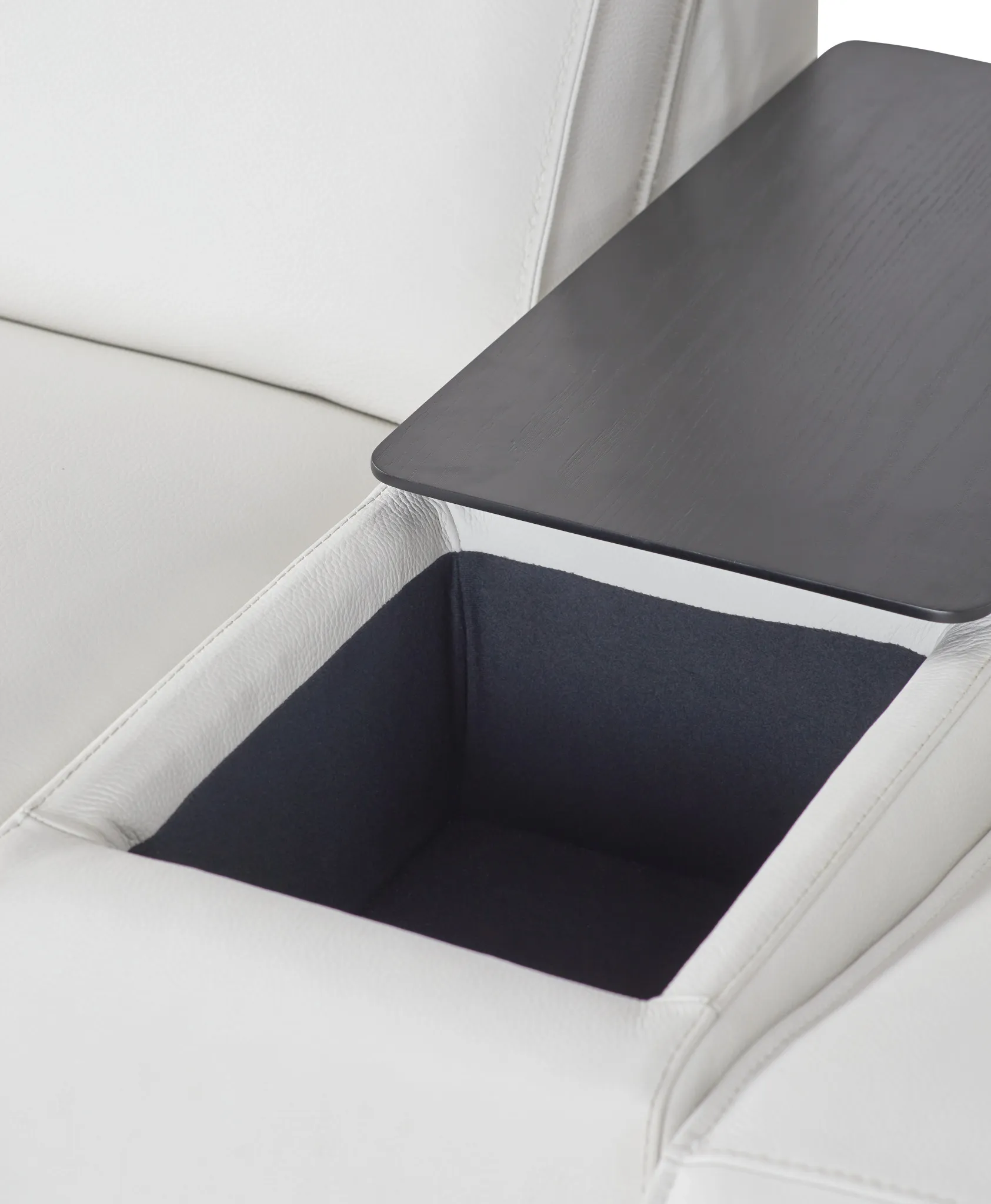 Carmelo White Leather Medium Triple Power 2-arm Sectional