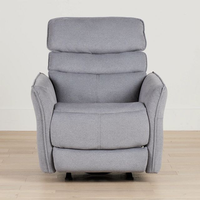 Preston Gray Fabric Power Recliner With Heat And Massage