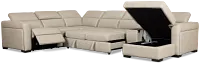 Melody Light Gray Storage Medium Right Power Reclining Chaise Sleeper Sect