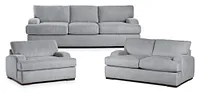 Alpha Light Gray Fabric Living Room