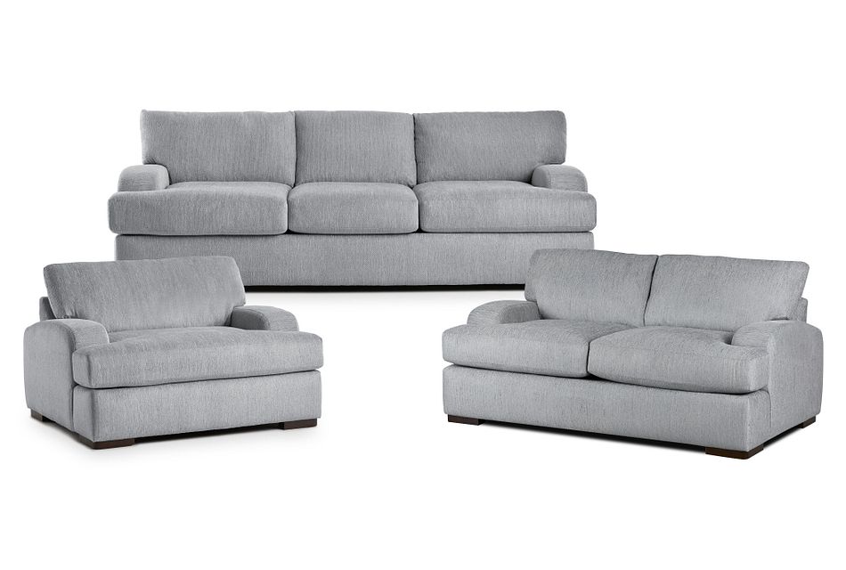 Alpha Light Gray Fabric Living Room Living Room Living Room