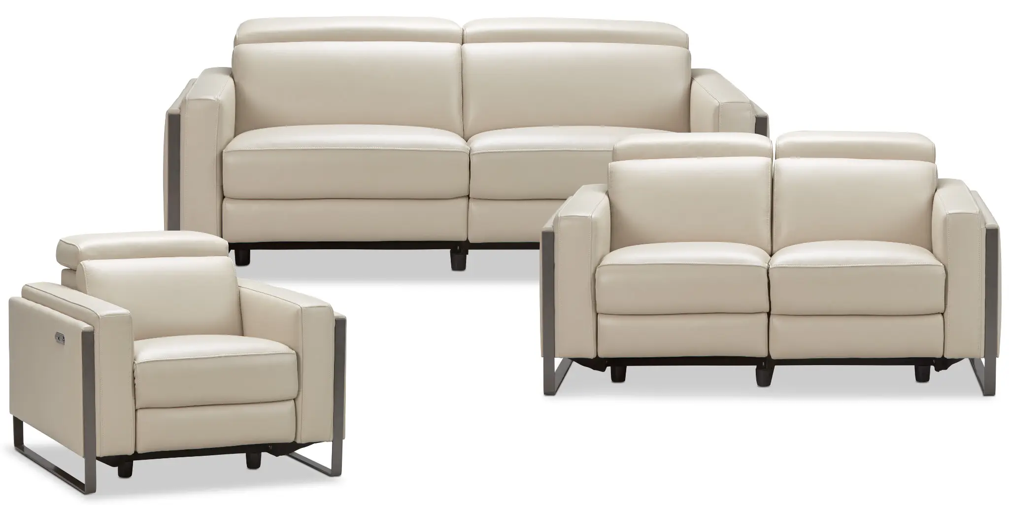 Atlas Taupe Lthr/vinyl Power Reclining Living Room Atlas Taupe Lthr/vinyl Power Reclining Living Room