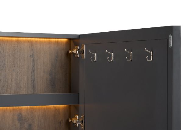 Brasilia Gray Storage Floor Mirror