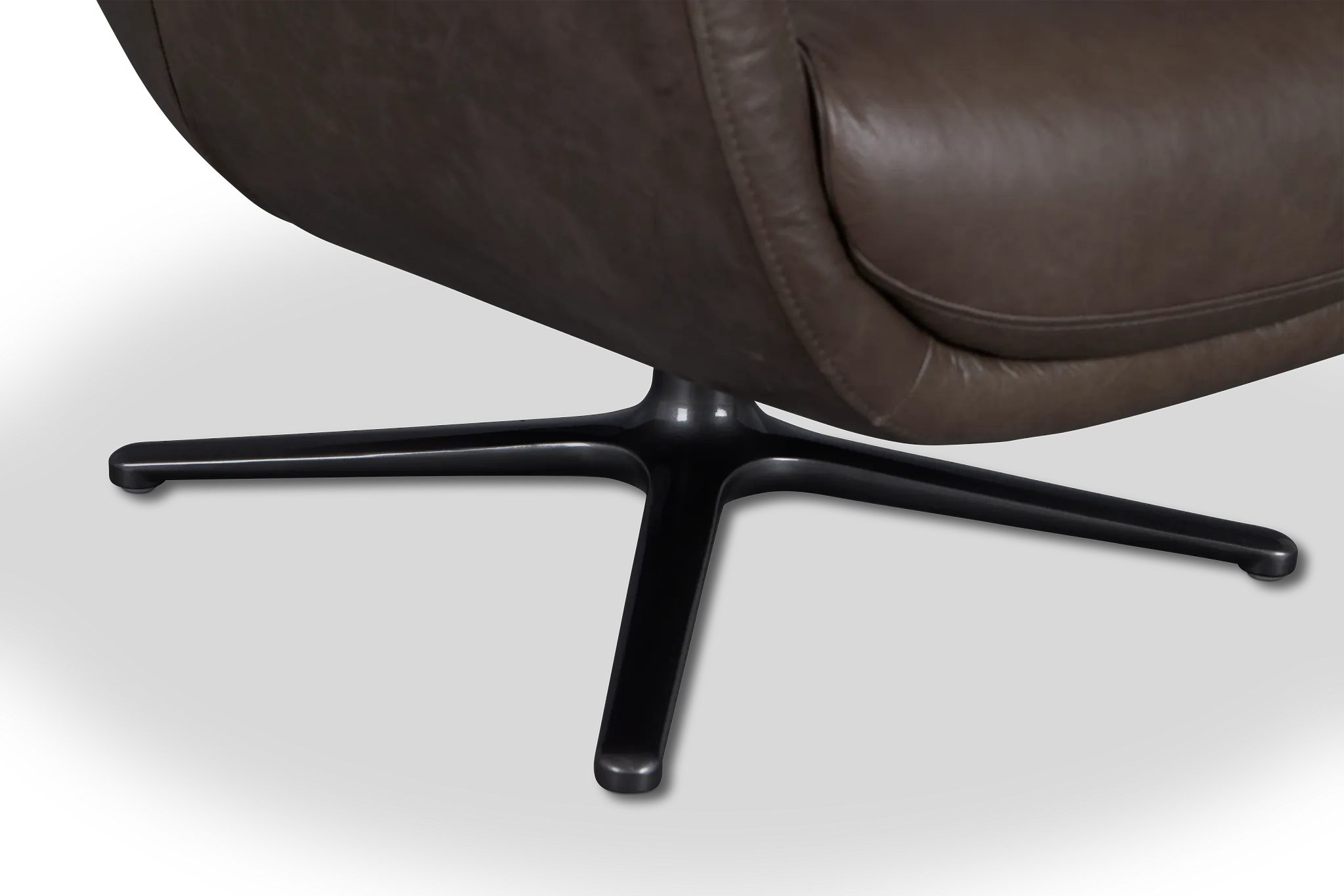 Penn Dark Gray Leather Swivel Accent Chair