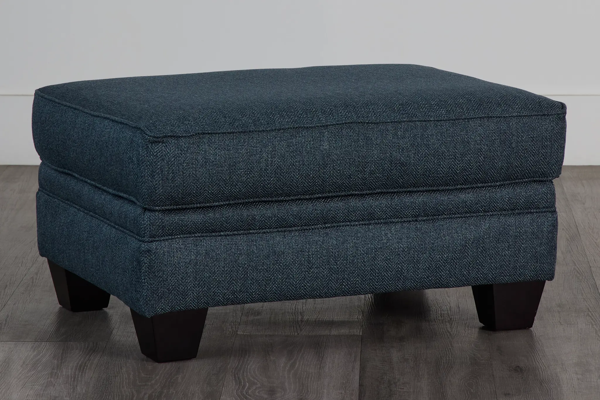 Avery Dark Blue Fabric Ottoman Avery Dark Blue Fabric Ottoman