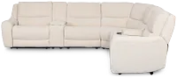Bennett Light Beige Fabric Large Dual Power Reclining Two-arm Sectional