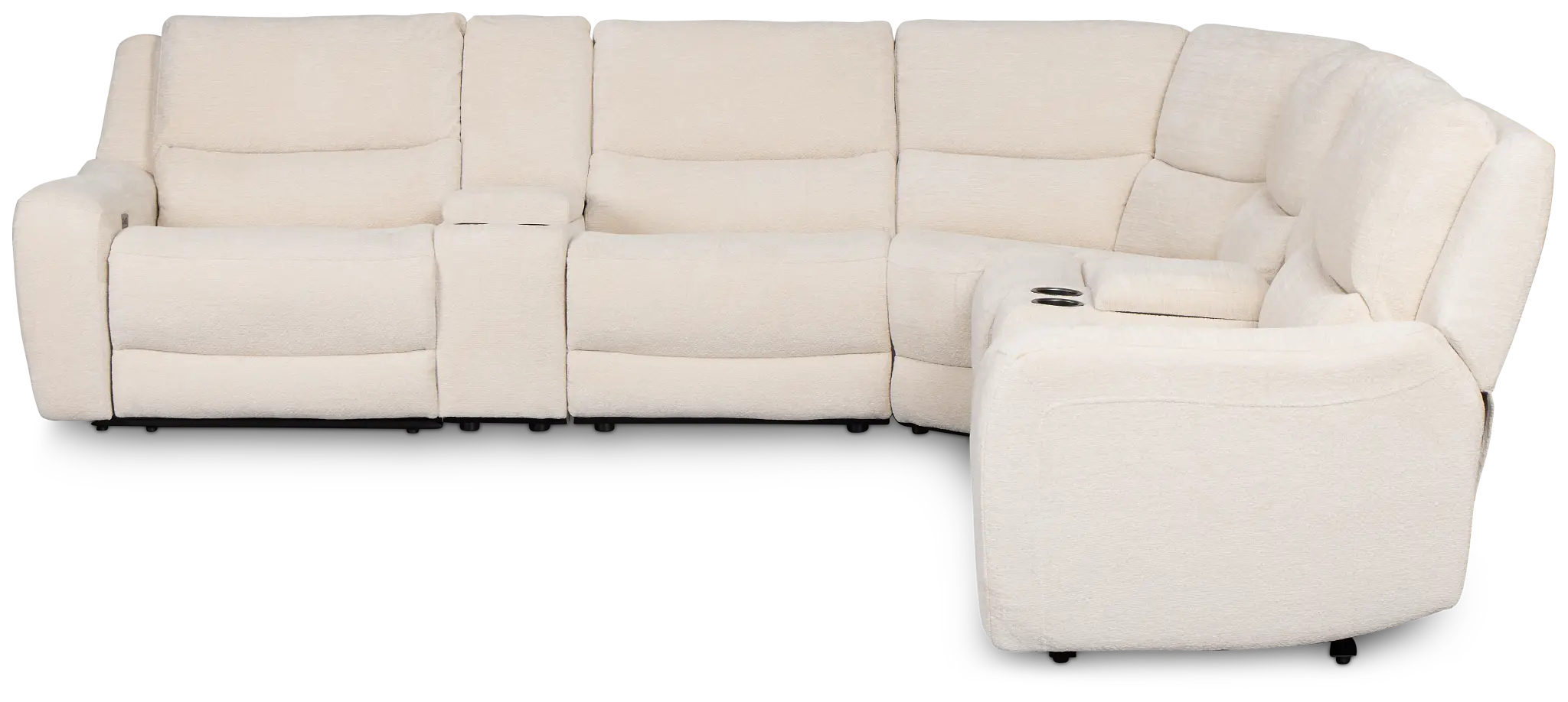 Bennett Light Beige Fabric Large Dual Power Reclining Two-arm Sectional Bennett Light Beige Fabric Large Dual Power Reclining Two-arm Sectional