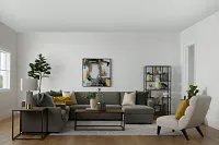 Addie Gray Fabric Medium Right Chaise Sleeper Sectional With Console