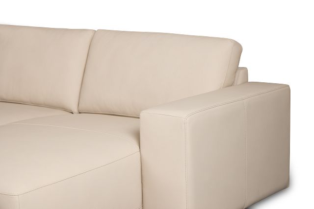 Kellan Ivory Leather Medium Right Chaise Sectional