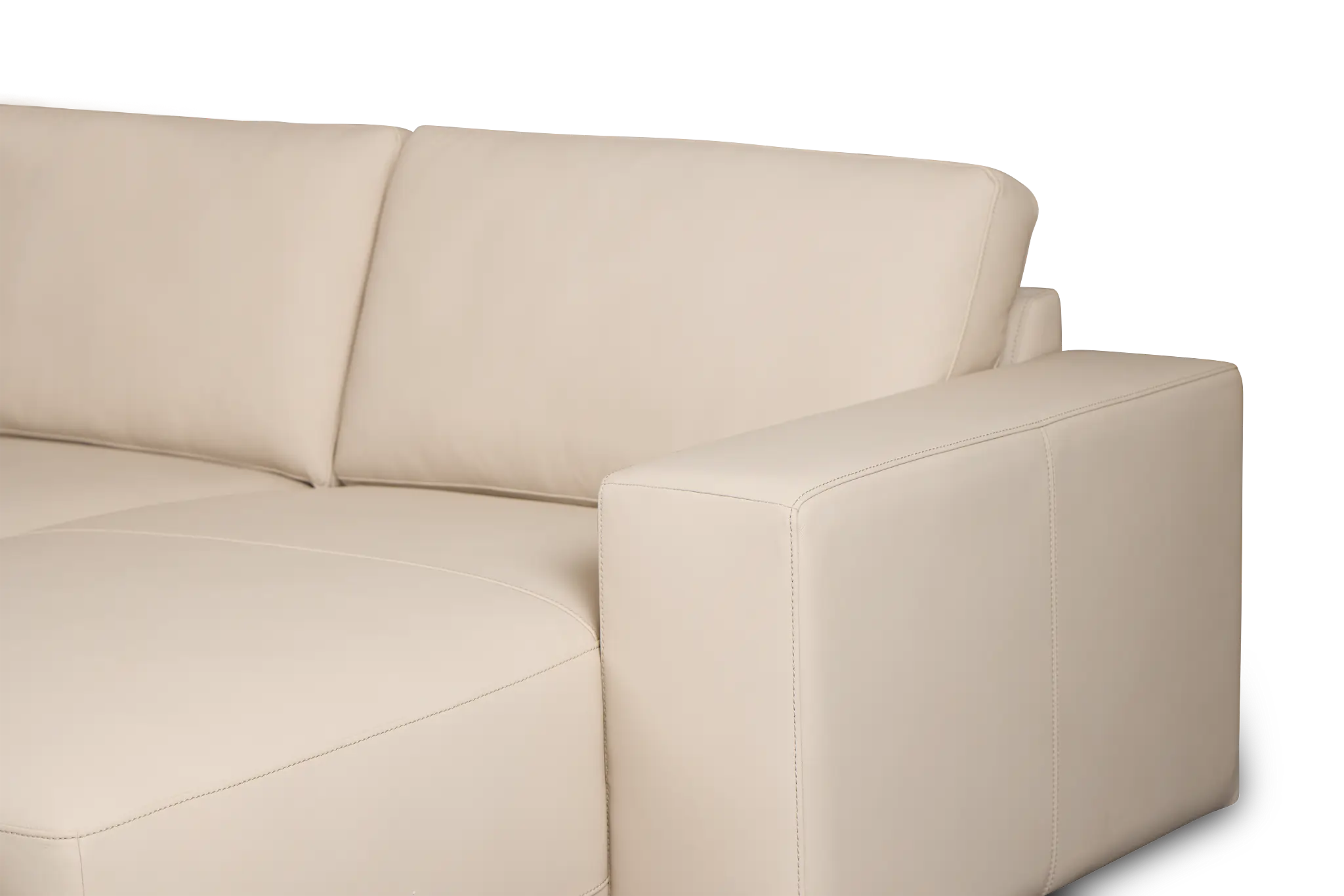 Kellan Ivory Leather Medium Right Chaise Sectional Kellan Ivory Leather Medium Right Chaise Sectional