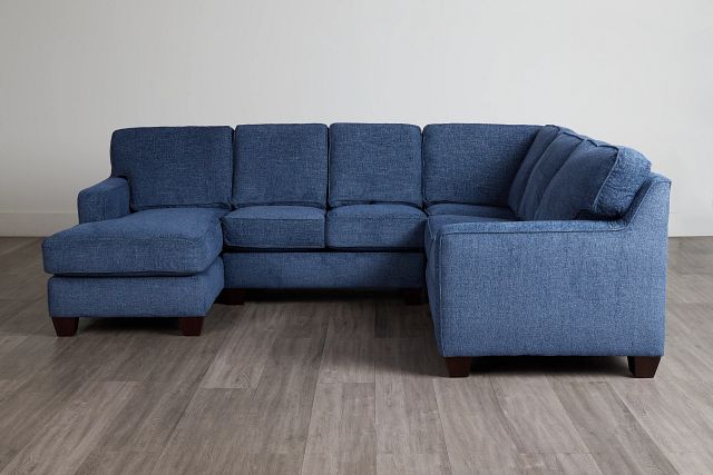 Andie Blue Fabric Medium Left Chaise Sectional