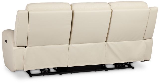 Walker Ivory Lthr/vinyl Power Reclining Sofa W/ Power Headrest