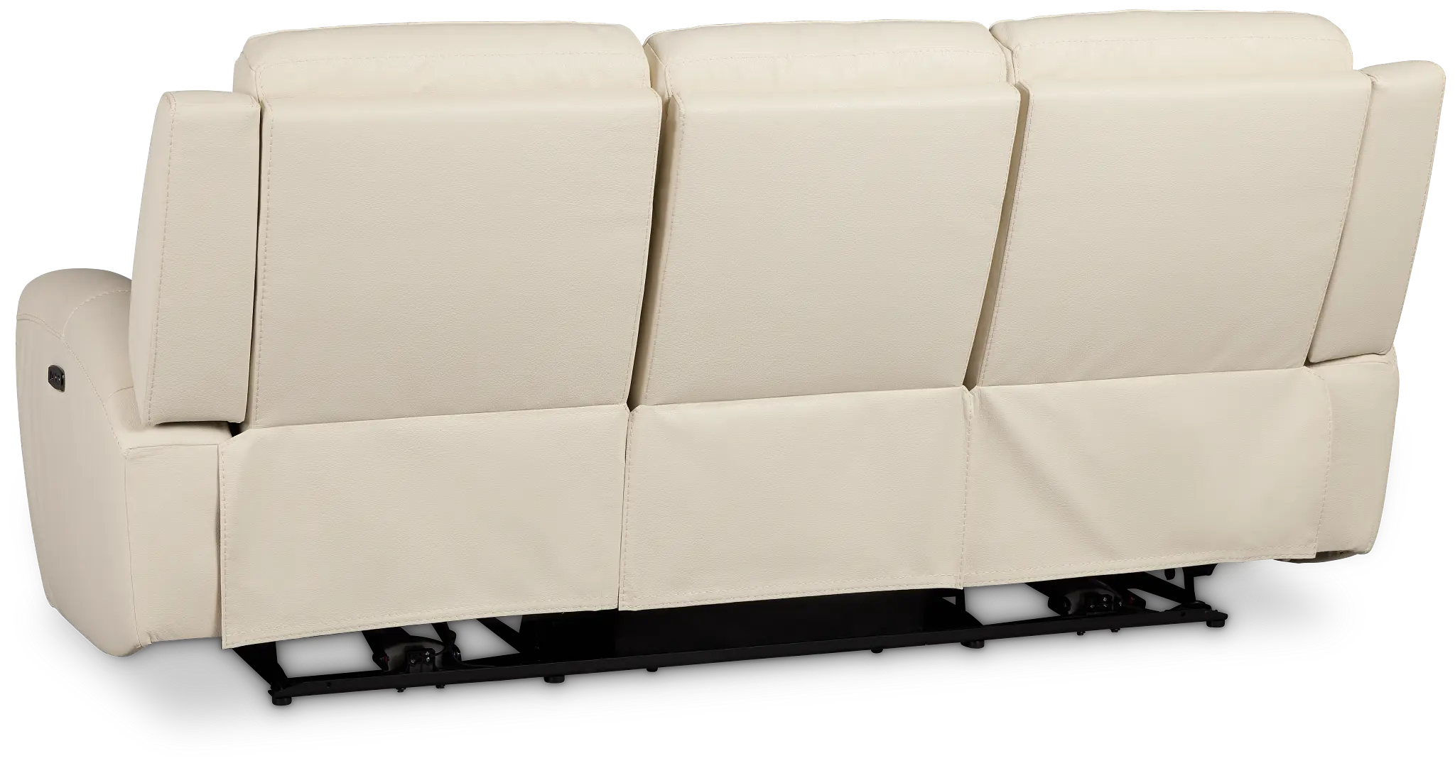 Walker Ivory Lthr/vinyl Power Reclining Sofa W/ Power Headrest Walker Ivory Lthr/vinyl Power Reclining Sofa W/ Power Headrest