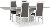Modena White Rect Table & 4 Chairs