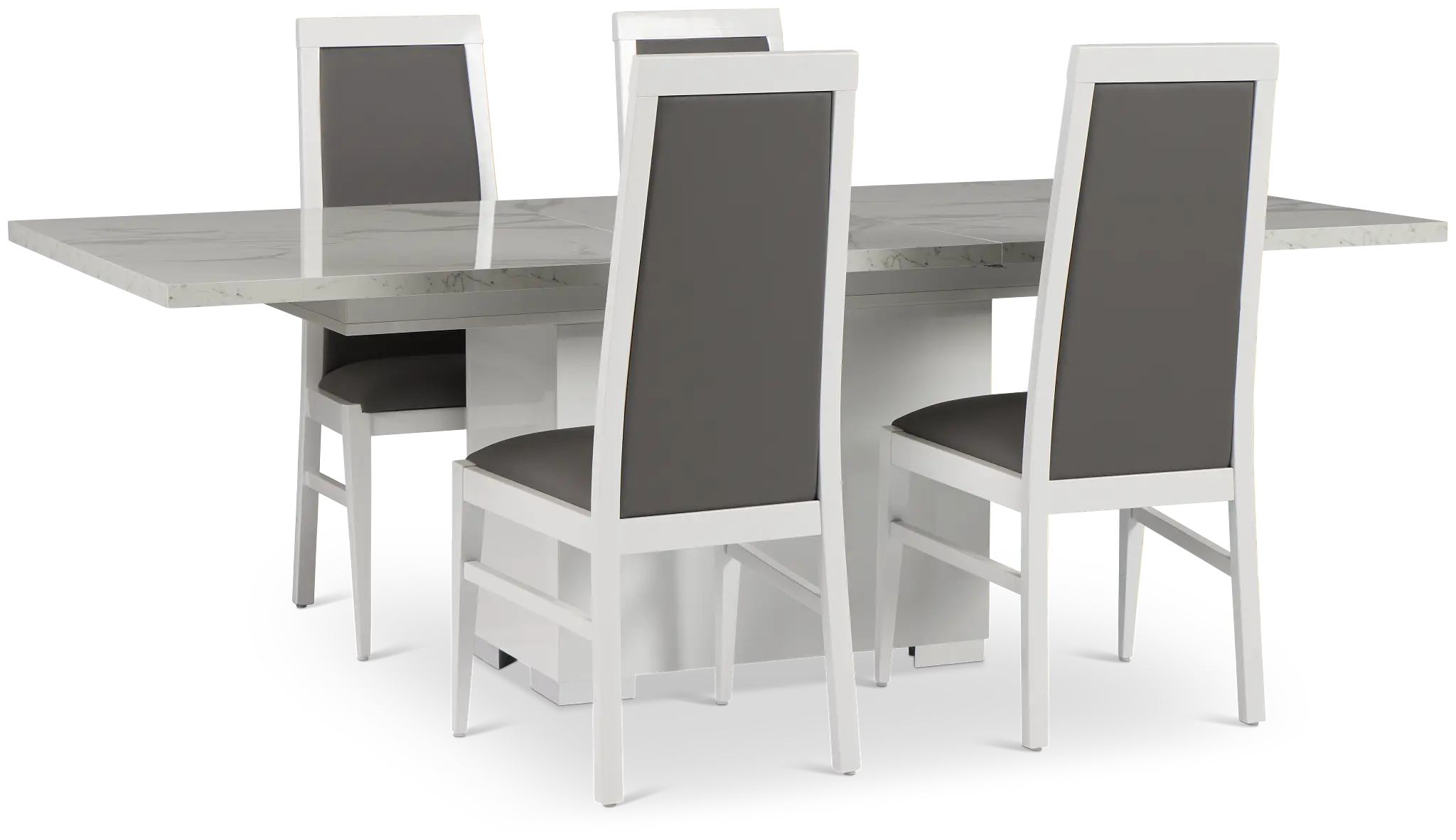 Modena White Rect Table & 4 Chairs Modena White Rect Table & 4 Chairs