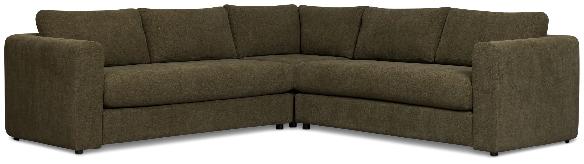 Alma Dark Green Fabric Small 2-arm Wedge Sectional