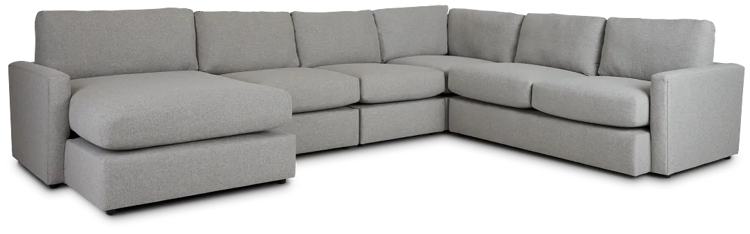 Noah Khaki Fabric Large Left Chaise Sectional