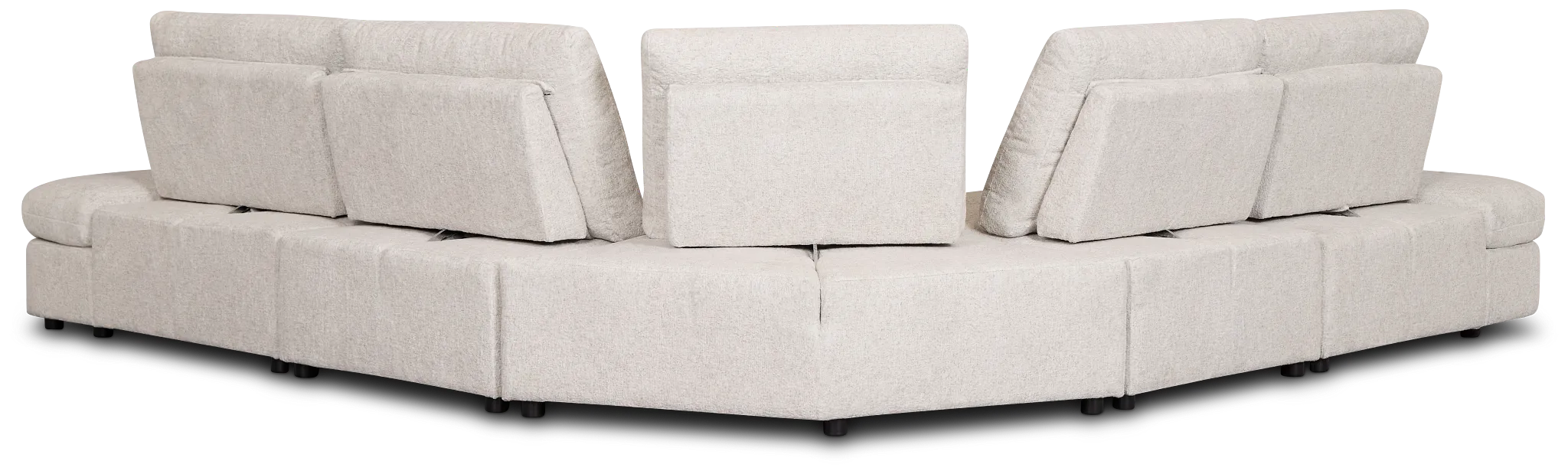 Mila Light Beige Fabric Small Dual Power Reclining Two-arm Sectional