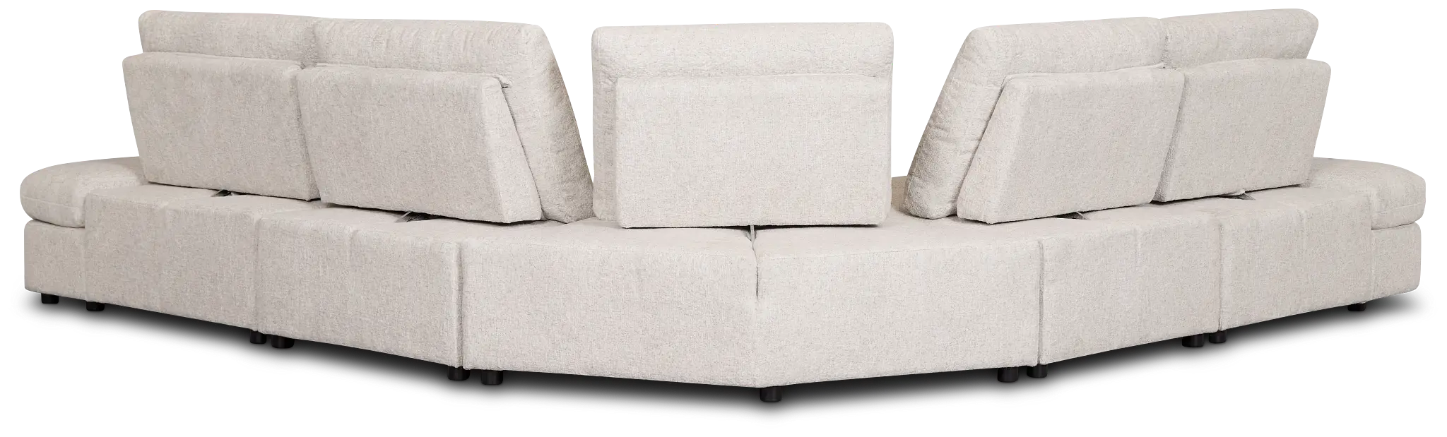 Mila Light Beige Fabric Small Dual Power Reclining Two-arm Sectional Mila Light Beige Fabric Small Dual Power Reclining Two-arm Sectional