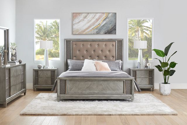 Viviana Silver Panel Bed