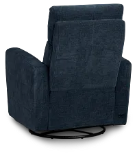 Rae Dark Blue Fabric Power Swivel Glider Recliner