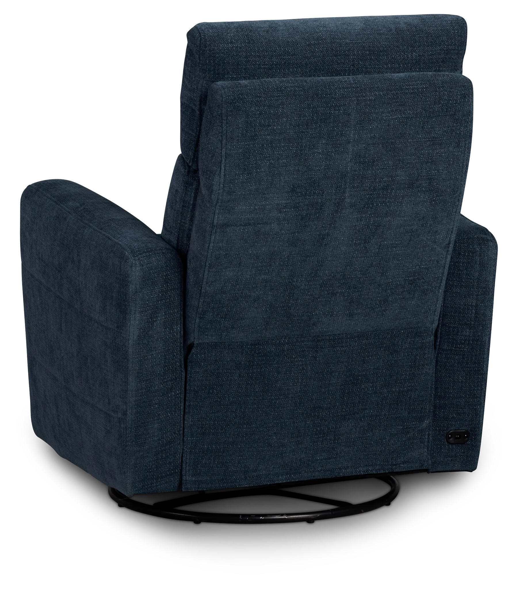 Rae Dark Blue Fabric Power Swivel Glider Recliner