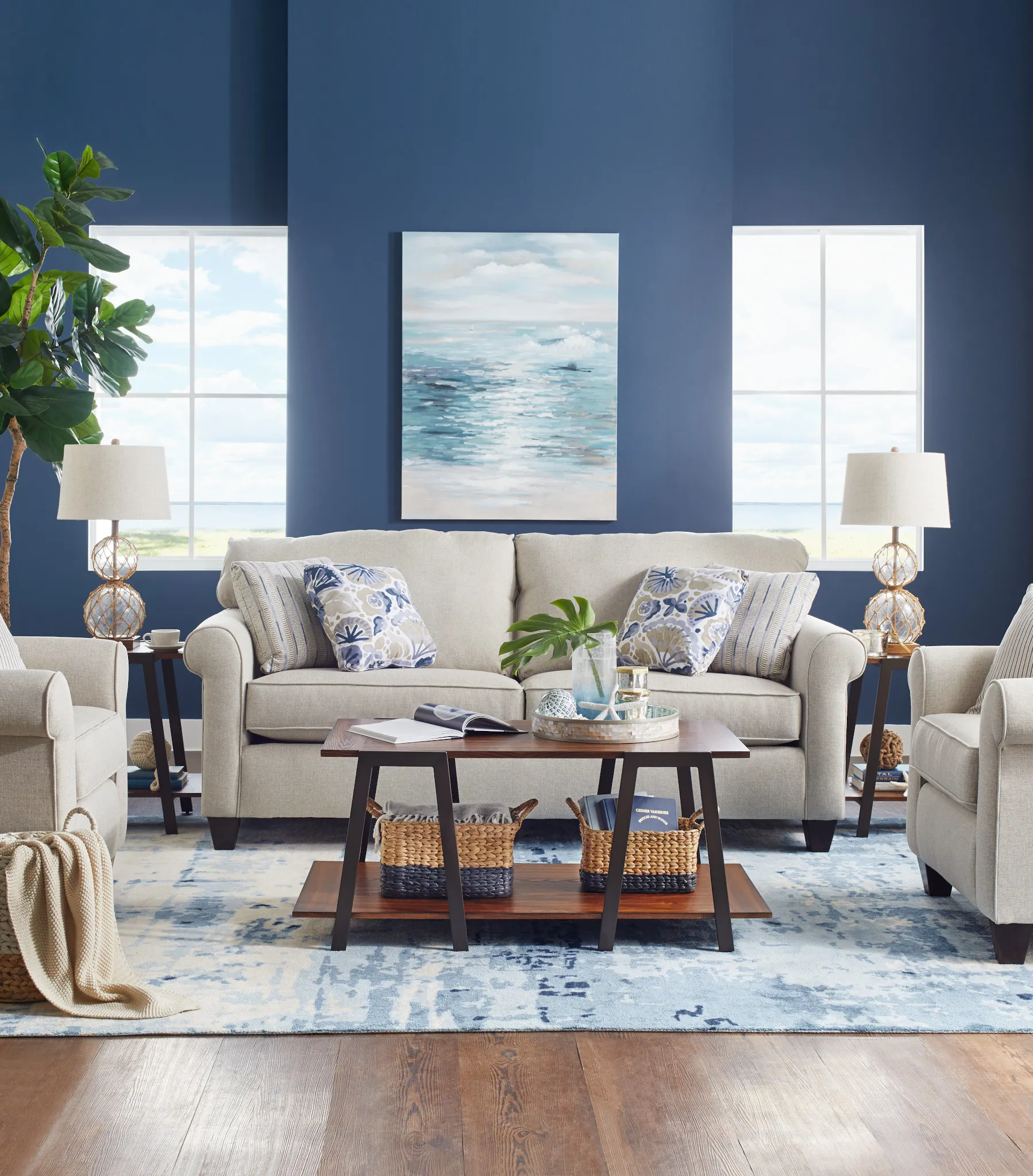 Cameron Beige Fabric Sofa