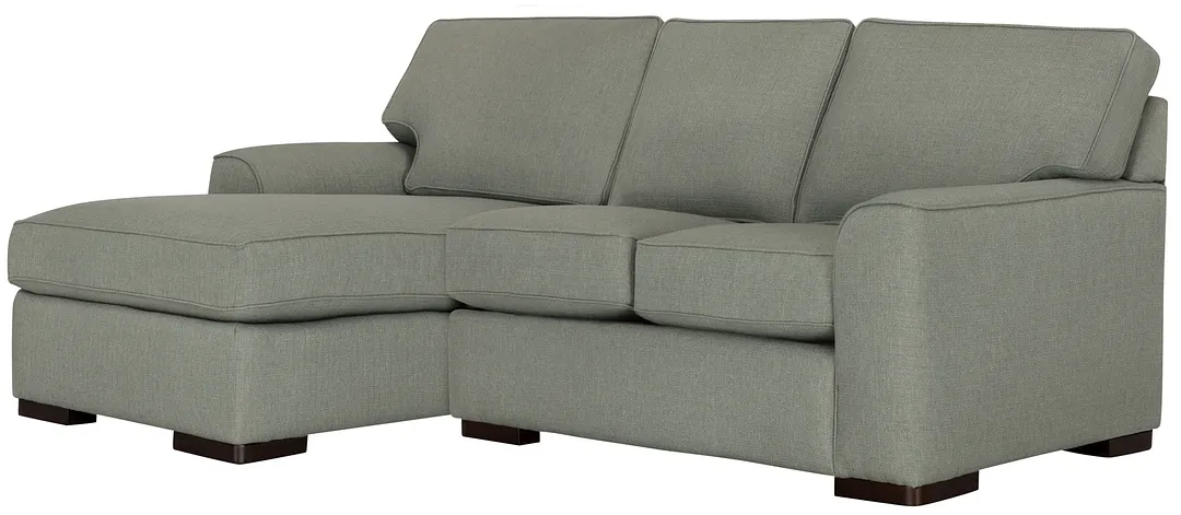 Austin Green Fabric Left Chaise Sectional