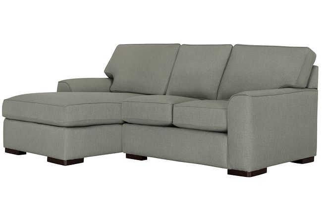 Austin Green Fabric Left Chaise Sectional