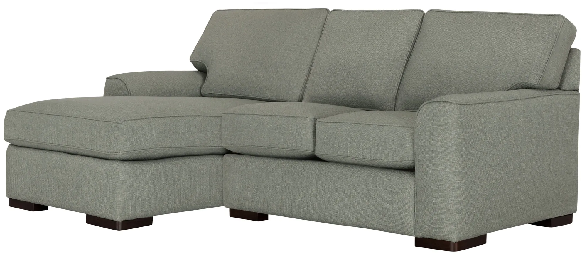 Austin Green Fabric Left Chaise Sectional