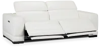 Lombardy White Micro Power Reclining Sofa