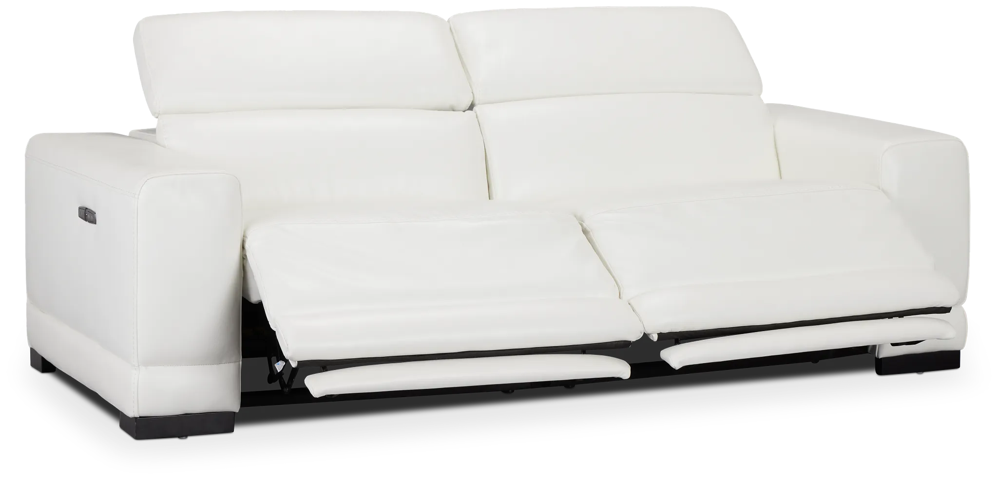 Lombardy White Micro Power Reclining Sofa
