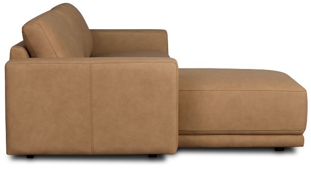 Kellan Light Brown Leather Left Chaise Sectional