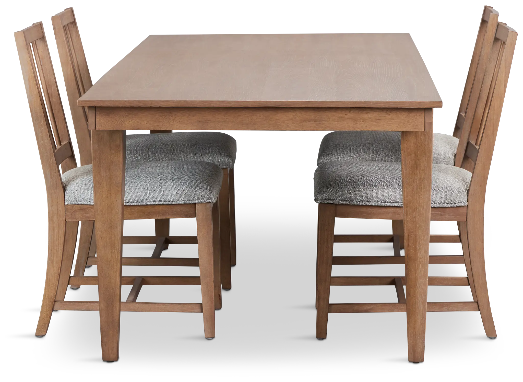 Provo Mid Tone Rect Table & 4 Gray Upholstered Chairs Provo Mid Tone Rect Table & 4 Gray Upholstered Chairs