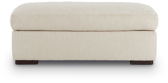 Alpha Beige Fabric Ottoman