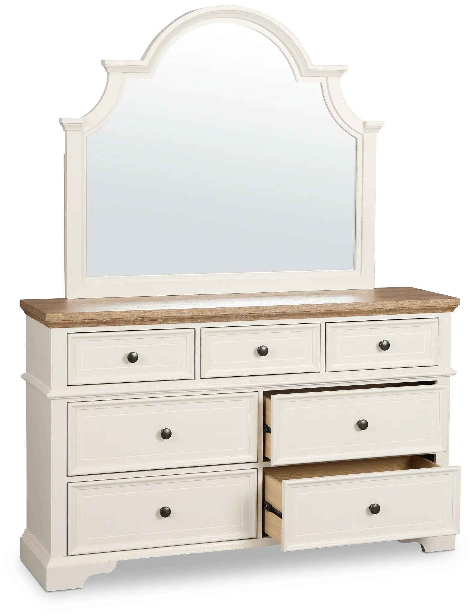Charlotte Two-tone Dresser & Mirror Charlotte Two-tone Dresser & Mirror