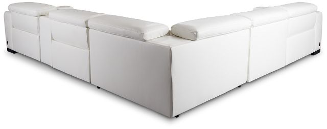 Lombardy White Micro Medium Triple Power 2-arm Sectional