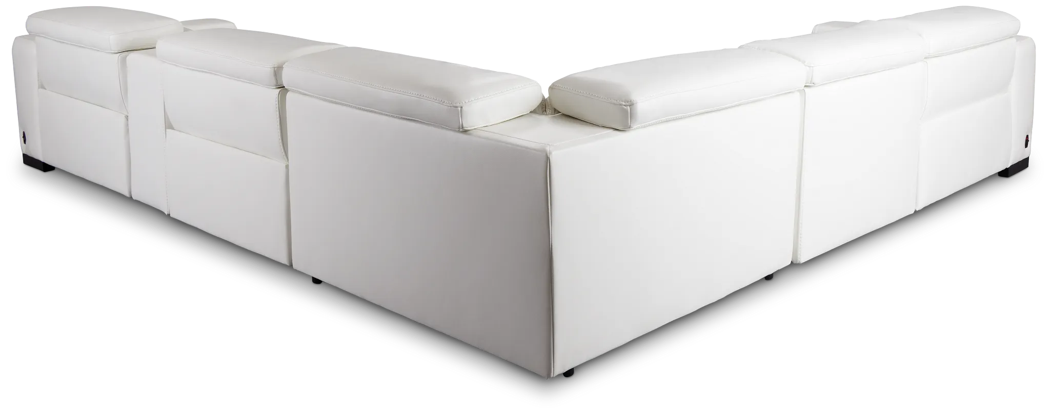 Lombardy White Micro Medium Triple Power 2-arm Sectional