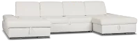 Eden White Micro Double Chaise Sleeper Storage Sectional
